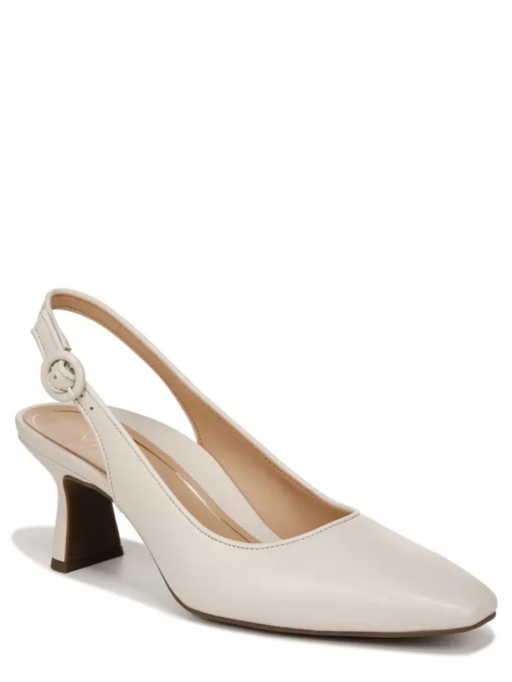 Vionic “Perris” Women's Off-White Slingback Square-Toe Heels